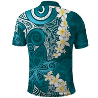 Cyan Polynesian Tribal Frangipani Tropical Vibe Polo Shirt LT14 - Polynesian Pride