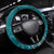 Cyan Polynesian Tribal Frangipani Tropical Vibe Steering Wheel Cover