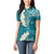 Cyan Polynesian Tribal Frangipani Tropical Vibe Women Polo Shirt