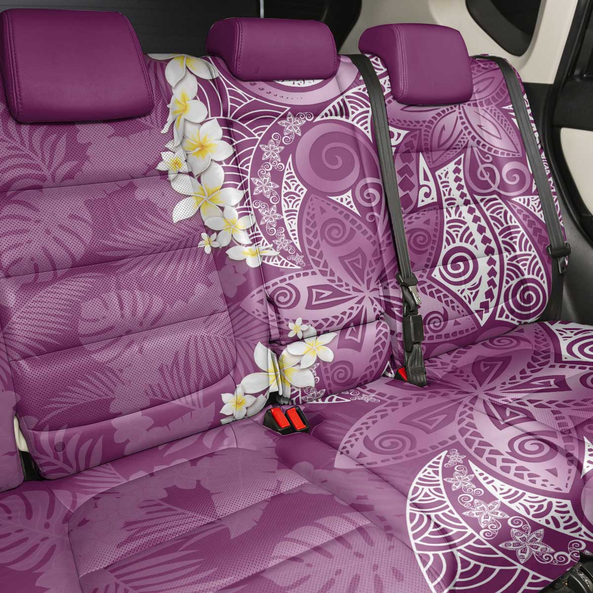 Pink Polynesian Tribal Frangipani Tropical Vibe Back Car Seat Cover LT14 - Polynesian Pride