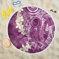 Pink Polynesian Tribal Frangipani Tropical Vibe Beach Blanket LT14 One Size 150cm Pink - Polynesian Pride