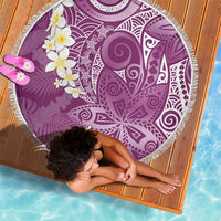 Pink Polynesian Tribal Frangipani Tropical Vibe Beach Blanket LT14 - Polynesian Pride
