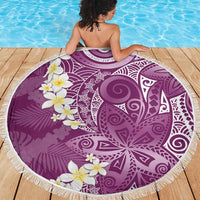Pink Polynesian Tribal Frangipani Tropical Vibe Beach Blanket LT14 - Polynesian Pride