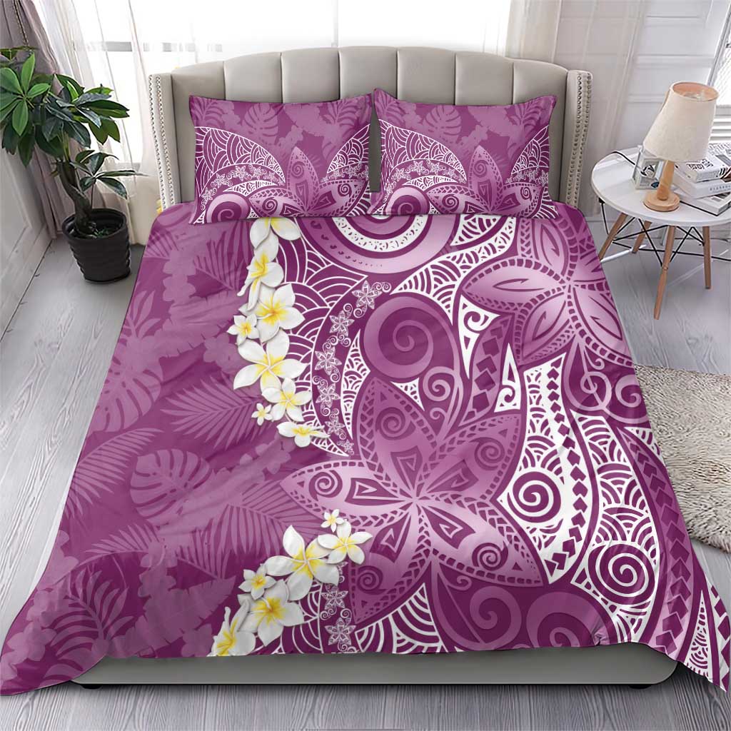 Pink Polynesian Tribal Frangipani Tropical Vibe Bedding Set LT14 - Polynesian Pride