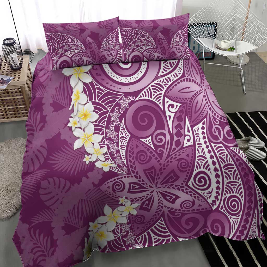 Pink Polynesian Tribal Frangipani Tropical Vibe Bedding Set LT14 - Polynesian Pride