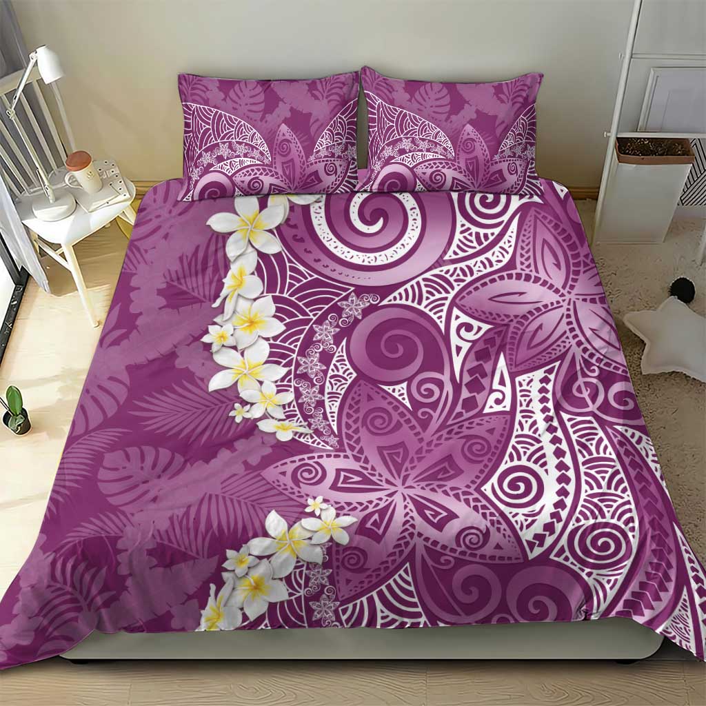 Pink Polynesian Tribal Frangipani Tropical Vibe Bedding Set LT14 - Polynesian Pride