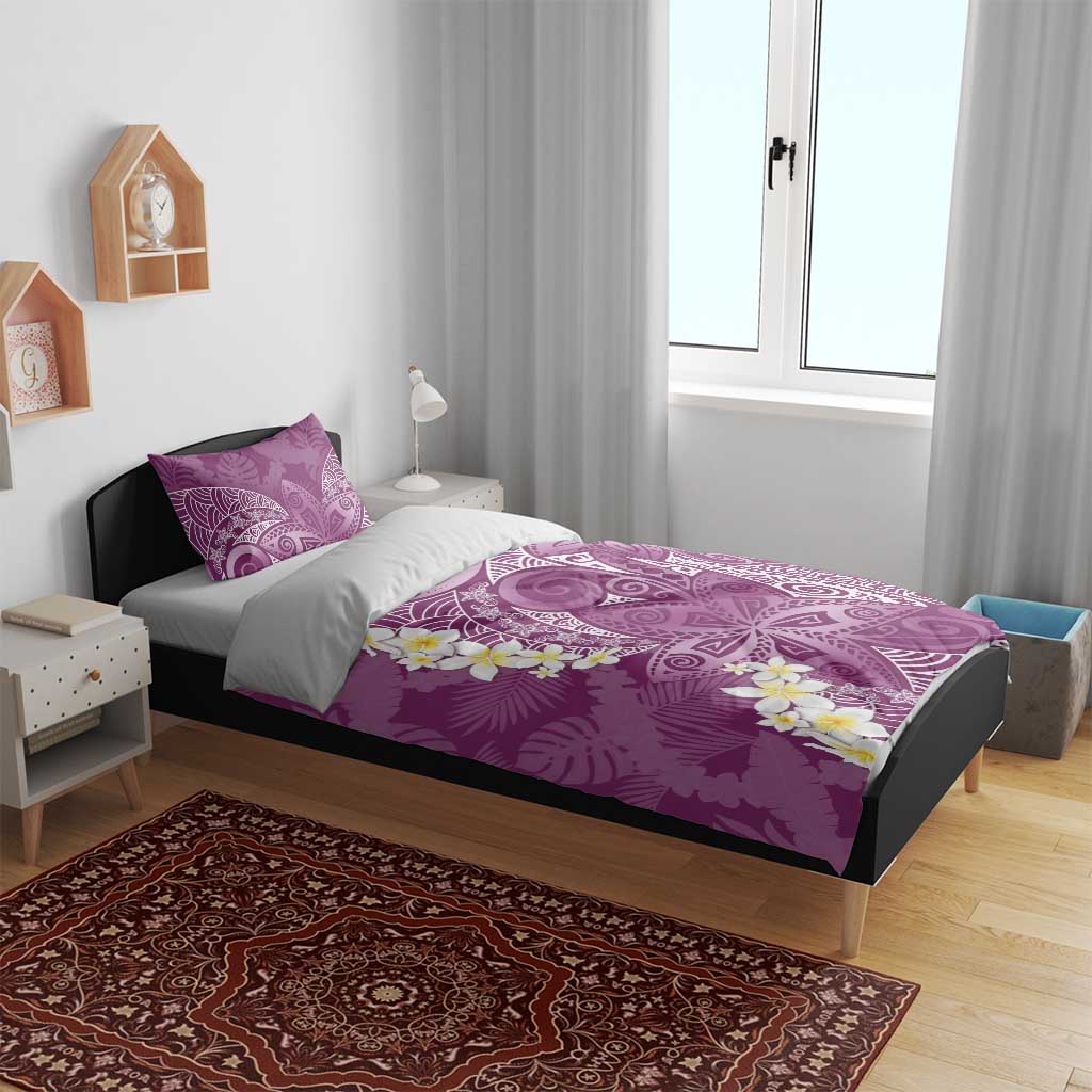 Pink Polynesian Tribal Frangipani Tropical Vibe Bedding Set LT14 - Polynesian Pride