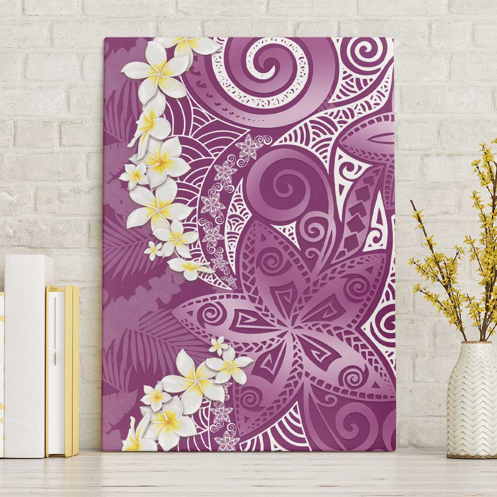 Pink Polynesian Tribal Frangipani Tropical Vibe Canvas Wall Art LT14 Without Frame Pink - Polynesian Pride