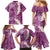 Pink Polynesian Tribal Frangipani Tropical Vibe Family Matching Mermaid Dress and Hawaiian Shirt