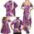 Pink Polynesian Tribal Frangipani Tropical Vibe Family Matching Summer Maxi Dress and Hawaiian Shirt