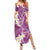 Pink Polynesian Tribal Frangipani Tropical Vibe Family Matching Summer Maxi Dress and Hawaiian Shirt