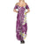 Pink Polynesian Tribal Frangipani Tropical Vibe Family Matching Summer Maxi Dress and Hawaiian Shirt