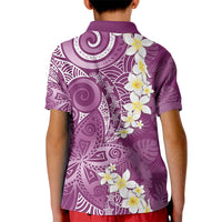 Pink Polynesian Tribal Frangipani Tropical Vibe Kid Polo Shirt LT14 - Polynesian Pride