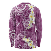Pink Polynesian Tribal Frangipani Tropical Vibe Long Sleeve Shirt LT14 - Polynesian Pride