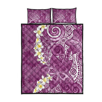 Pink Polynesian Tribal Frangipani Tropical Vibe Quilt Bed Set LT14 - Polynesian Pride