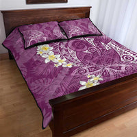 Pink Polynesian Tribal Frangipani Tropical Vibe Quilt Bed Set LT14 - Polynesian Pride