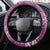 Pink Polynesian Tribal Frangipani Tropical Vibe Steering Wheel Cover