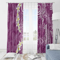 Pink Polynesian Tribal Frangipani Tropical Vibe Window Curtain LT14 - Polynesian Pride
