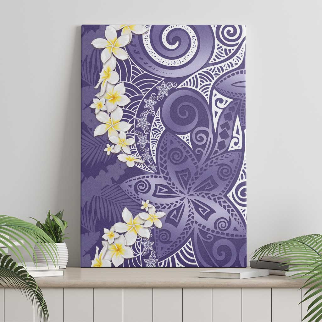 Violet Polynesian Tribal Frangipani Tropical Vibe Canvas Wall Art LT14 - Polynesian Pride