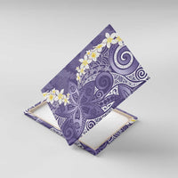 Violet Polynesian Tribal Frangipani Tropical Vibe Canvas Wall Art LT14 With Frame Violet - Polynesian Pride