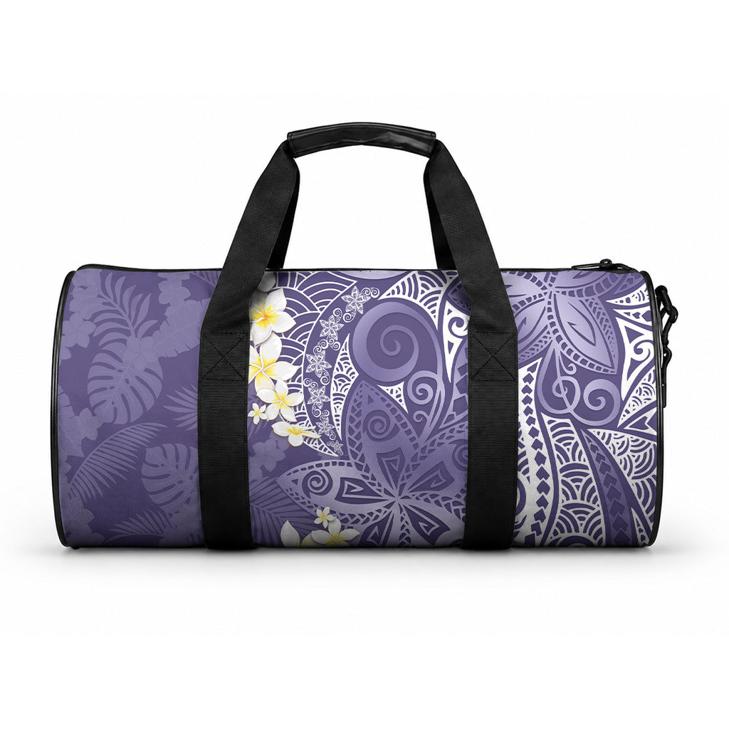 Violet Polynesian Tribal Frangipani Tropical Vibe Duffle Bag LT14 One size Violet - Polynesian Pride