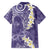 Violet Polynesian Tribal Frangipani Tropical Vibe Family Matching Long Sleeve Bodycon Dress and Hawaiian Shirt