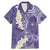 Violet Polynesian Tribal Frangipani Tropical Vibe Family Matching Mermaid Dress and Hawaiian Shirt