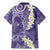 Violet Polynesian Tribal Frangipani Tropical Vibe Family Matching Mermaid Dress and Hawaiian Shirt