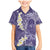 Violet Polynesian Tribal Frangipani Tropical Vibe Family Matching Mermaid Dress and Hawaiian Shirt