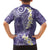 Violet Polynesian Tribal Frangipani Tropical Vibe Family Matching Off Shoulder Maxi Dress and Hawaiian Shirt