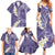 Violet Polynesian Tribal Frangipani Tropical Vibe Family Matching Summer Maxi Dress and Hawaiian Shirt