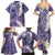 Violet Polynesian Tribal Frangipani Tropical Vibe Family Matching Summer Maxi Dress and Hawaiian Shirt