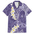 Violet Polynesian Tribal Frangipani Tropical Vibe Family Matching Summer Maxi Dress and Hawaiian Shirt