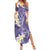 Violet Polynesian Tribal Frangipani Tropical Vibe Family Matching Summer Maxi Dress and Hawaiian Shirt