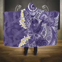 Violet Polynesian Tribal Frangipani Tropical Vibe Hooded Blanket LT14 - Polynesian Pride