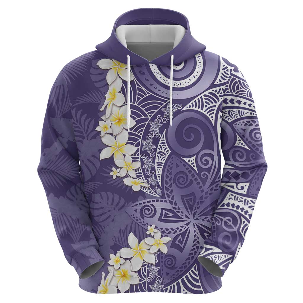 Violet Polynesian Tribal Frangipani Tropical Vibe Hoodie LT14 - Polynesian Pride