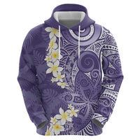 Violet Polynesian Tribal Frangipani Tropical Vibe Hoodie LT14 - Polynesian Pride