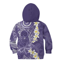 Violet Polynesian Tribal Frangipani Tropical Vibe Kid Hoodie LT14 - Polynesian Pride