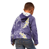 Violet Polynesian Tribal Frangipani Tropical Vibe Kid Hoodie LT14 - Polynesian Pride