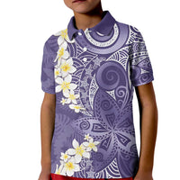 Violet Polynesian Tribal Frangipani Tropical Vibe Kid Polo Shirt LT14 Kid Violet - Polynesian Pride