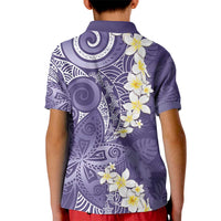 Violet Polynesian Tribal Frangipani Tropical Vibe Kid Polo Shirt LT14 - Polynesian Pride