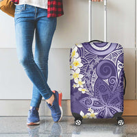 Violet Polynesian Tribal Frangipani Tropical Vibe Luggage Cover LT14 - Polynesian Pride