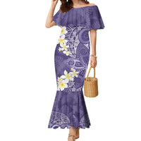 Violet Polynesian Tribal Frangipani Tropical Vibe Mermaid Dress LT14 Women Violet - Polynesian Pride