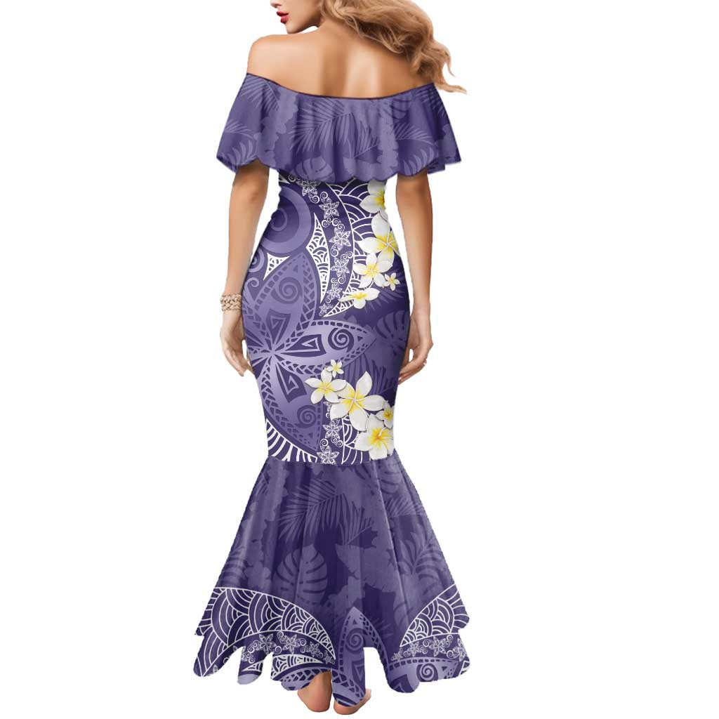 Violet Polynesian Tribal Frangipani Tropical Vibe Mermaid Dress LT14 - Polynesian Pride