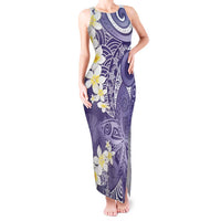 Violet Polynesian Tribal Frangipani Tropical Vibe Tank Maxi Dress LT14 Women Violet - Polynesian Pride