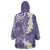 Violet Polynesian Tribal Frangipani Tropical Vibe Wearable Blanket Hoodie