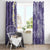 Violet Polynesian Tribal Frangipani Tropical Vibe Window Curtain