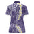 Violet Polynesian Tribal Frangipani Tropical Vibe Women Polo Shirt