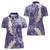 Violet Polynesian Tribal Frangipani Tropical Vibe Women Polo Shirt