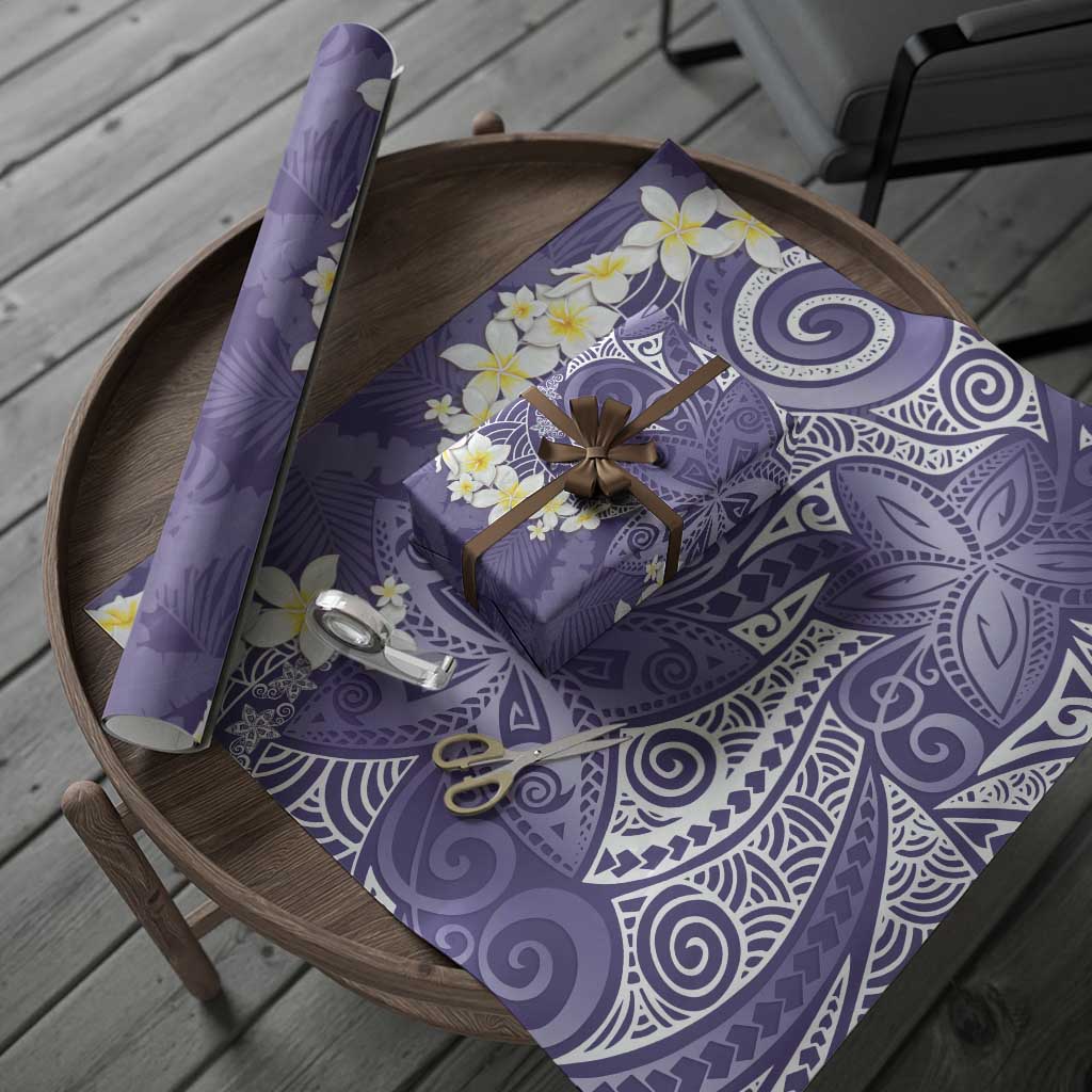 Violet Polynesian Tribal Frangipani Tropical Vibe Wrapping Paper LT14 - Polynesian Pride